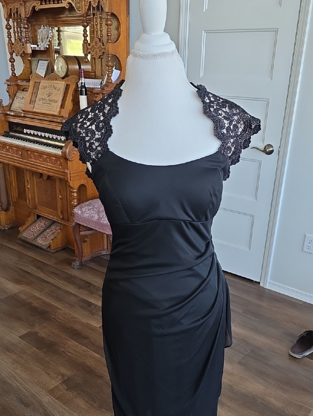 Xscape Black Lace Evening Dress